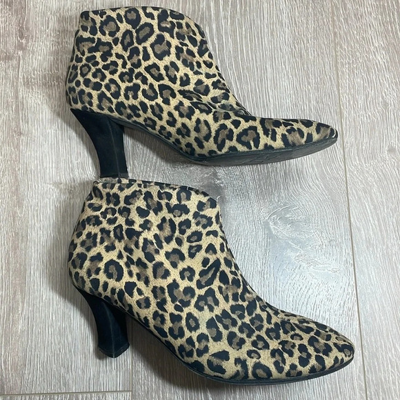 Thierry Rabotin Ella Leopard Vero Cuoio Suede Heel Booties Italian Designer 36.5 - Picture 9 of 15